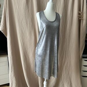 Silver Metallic Sleeveless Dress